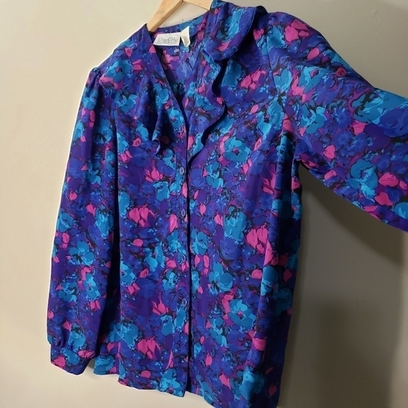 Liz Moody Vintage Floral Print Blouse Size XL - Picture 3 of 6